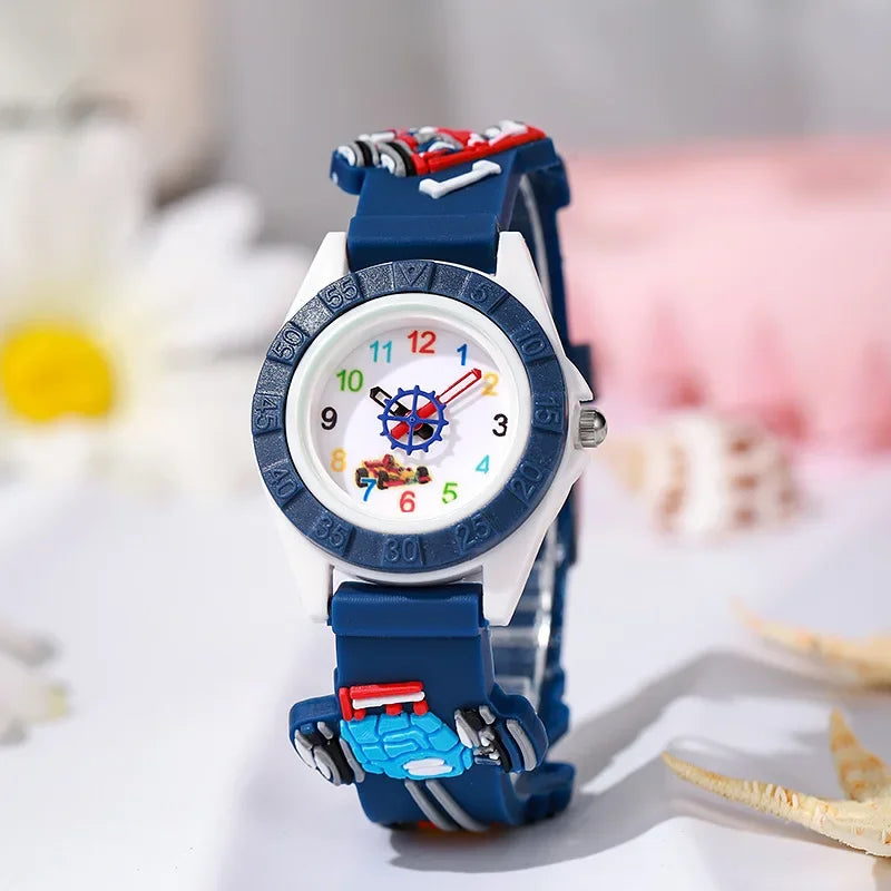 Fashion Fun Cartoon Car Children Watches Cartoon Watches Silicone Quartz Wristwatch Birthday Gift Kid Girl Boy Watch Kids' Watch