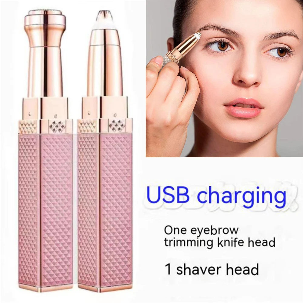 Electric Eyebrow Trimmer 2 In 1 Precise Eyebrow Trimmer Ladies' Lipstick Shaver Multifunctional Makeup Tools Beauty Products