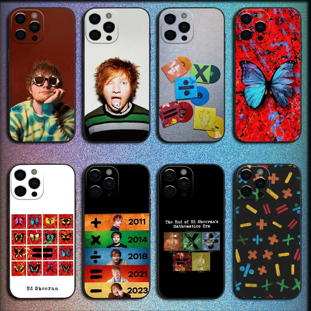 Singer E-Ed Sheeran Phone Case For iPhone 16,15,14,13,12,11,Pro,X,XS,Max,XR,Plus,Mini Soft Black Cover