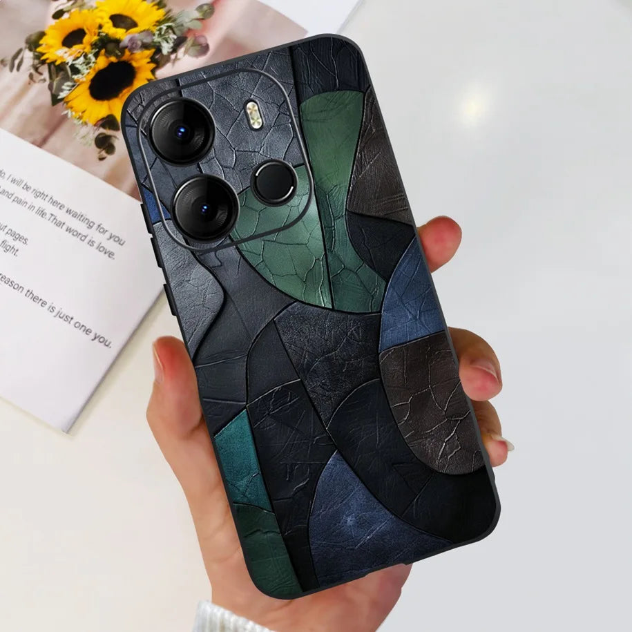 For Tecno Pop 7 Pro Pop7 Case Fashion Marble Soft Silicone Matte Coque For Tecno Spark Go 2023 Funda Pop7Pro BF6 BF7 BF7h Bumper