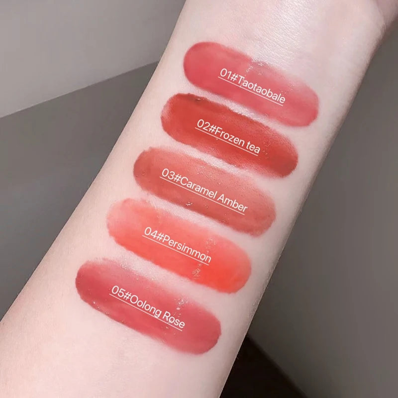 Heart-shaped Mirror Water Light Lipstick Guava Pink Lasting Shiny Moisturizing Lip Gloss Natural Skin-Brightening Lip Makeup