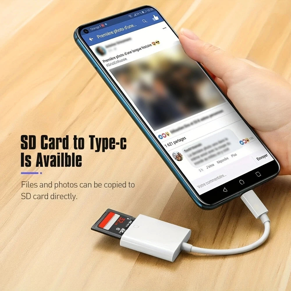 TYPE-C SD Card Reader USB-C To SD TF Card Adapter Memory Card Reader For Mac IPad Pro Air IMac Laptop For Android iPhone15 Above