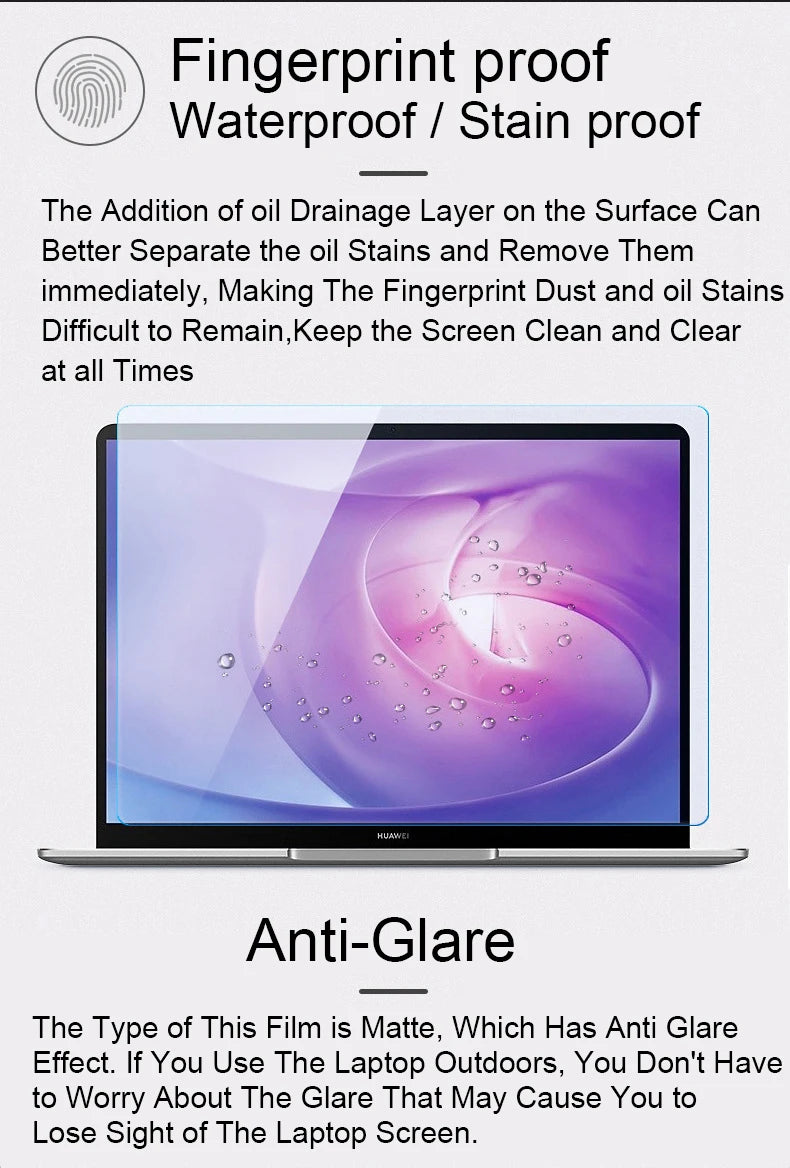 Screen Protector for Huawei MateBook 14 2024 FLMH-X/16/32 Anti-blue Light Anti-Glare Eye Protection PET Matte Film Anti Scratchs