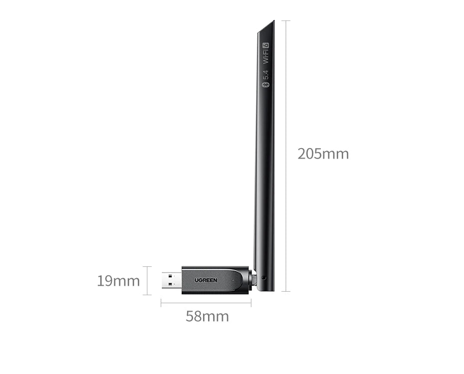 UGREEN WiFi Adapter Bluetooth Adater AX900 5G&2.4G Dual Band WiFi6 Dongle Adapter for Desktop PC Laptop Accessories 6dBi Antenna