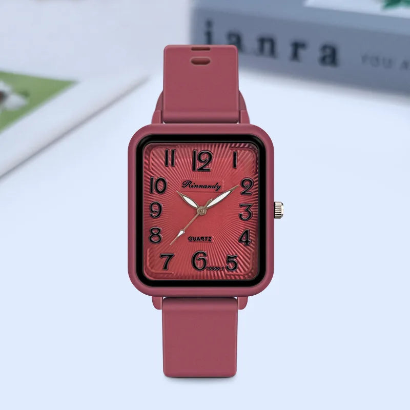 Brand Silicone Strap Watch Student Leisure Square Digital Women Quartz Watch New Fashion Ladies Luxury Wristwatch Dropshipping