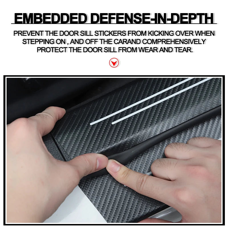Car Door Threshold Scuff Plate Carbon Fiber Decals Stickers For Subaru Impreza Forester Outback Legacy Crosstrek XV Leone WRX