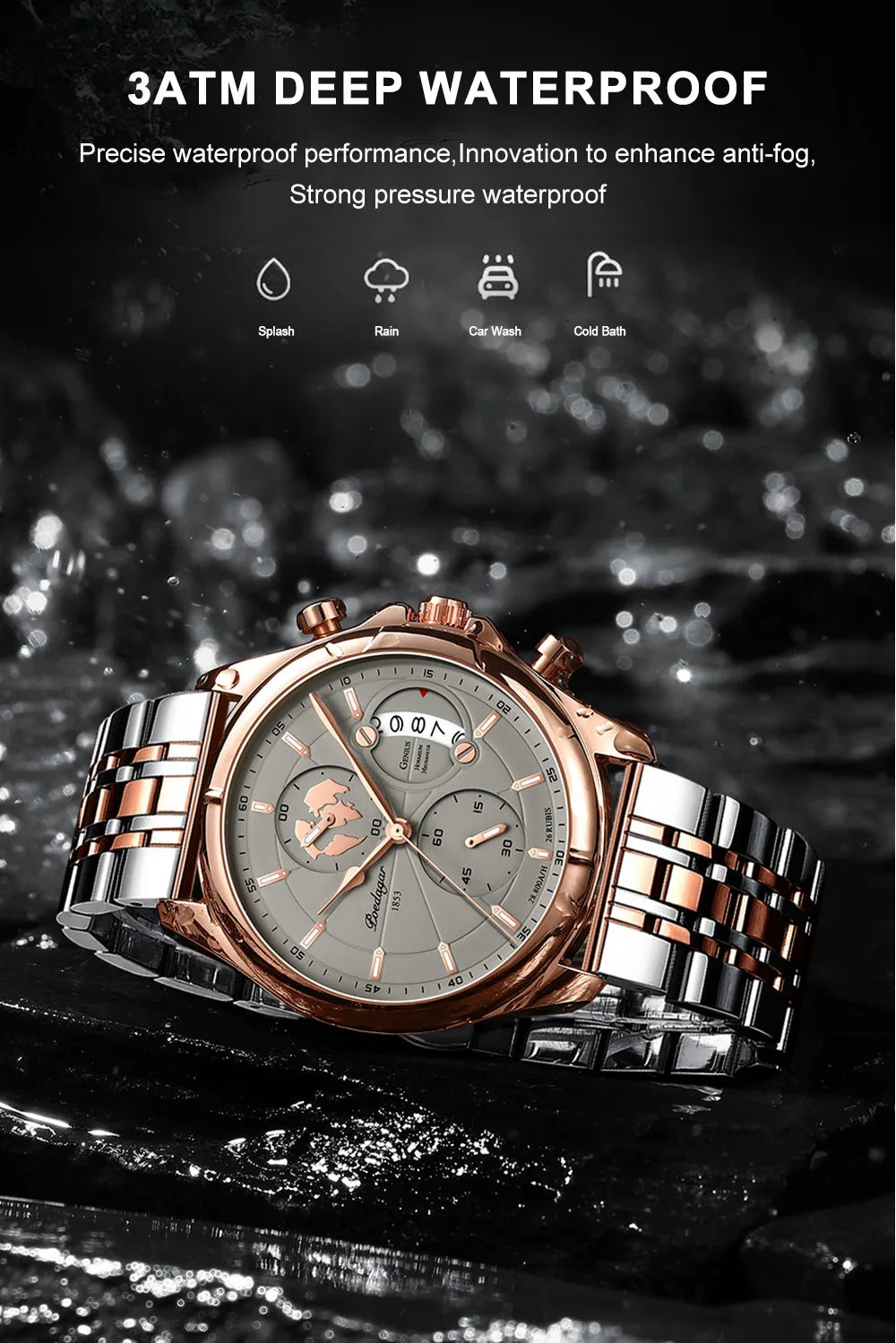 POEDAGAR Top Luxury Brand Casual Men Watch Chronograph Waterproof Date Full Steel Quartz Men's Watch Business Relogio Masculino