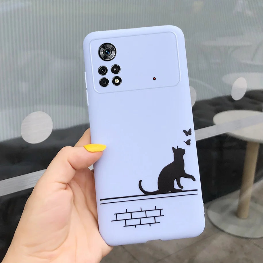 Cute Love Heart Phone Case For Xiaomi Poco X4 Pro 5G Cover Soft Silicone Matte Funda For Xiaomi Poco X4 M4 Pro 4G 5G Bumper 2022
