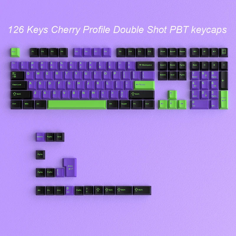 121 Keys Minimalist Keyboard Keycaps Emerald Green PBT Double Shot Keycaps Cherry Profile for MX Switches Mechanical Keyboard