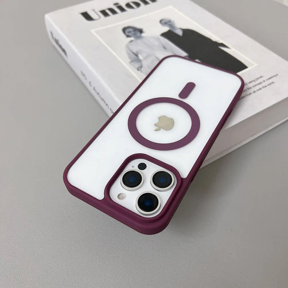 Luxury Original for Magsafe Transparent Phone Case For iPhone 16 Plus 15 ProMax 14 13 12 11 Mini Magnetic Protective Clear Cover
