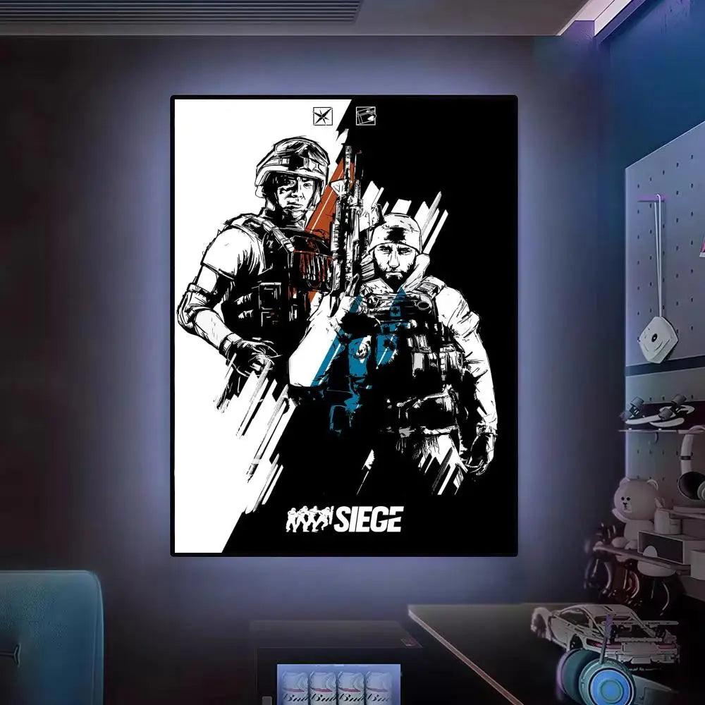 Game R-Rainbow Six Siege Poster Modern Aesthetic Canvas Wall Art Poster Cool Room Stuff Bedroom Decor