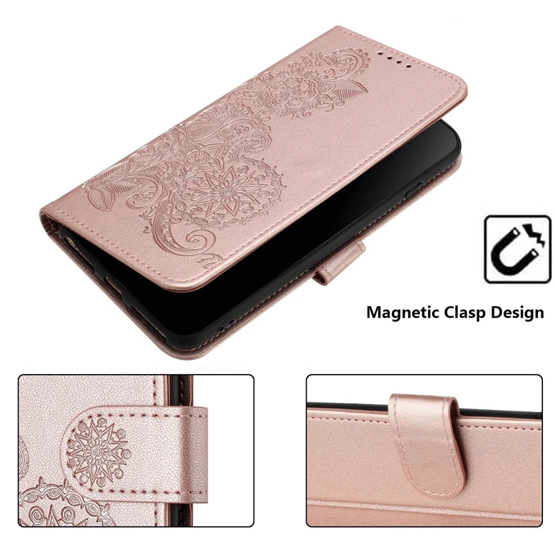For Xiaomi Redmi 13 Case Paisley Leather Flip Stand Case on For Ximi Redmi13 Wallet Cover For Xiaomi Redmi 13C Phone Cover Coque