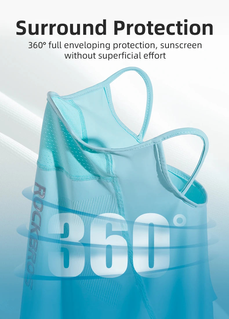 ROCKBROS Ice Silk Cycling Face Mask UV Sun Protect UPF50+ Summer Breathable Collar Scarf MTB Road Motorcycle Bike Bicycle Mask