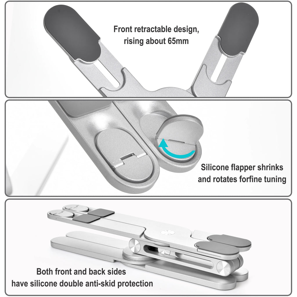 Foldable Laptop Stand 360°Rotation Notebook Table Adjustable Aluminum Alloy Holder Portable X Type Bracket for 10-17 inch Laptop
