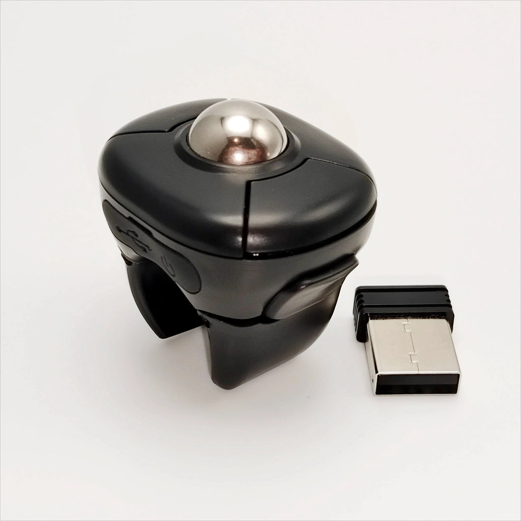 Trackball Finger Ring Mouse - 2.4G+Bluetooth Wireless Remote for Short Video/PPT/In-Vehicle Display