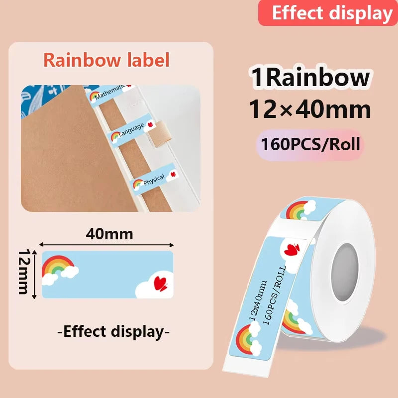 1Roll P12 P15 Thermal Label Sticker 12mm*40mm tape Compatible D30 Q30 Marklife P11 P50 L12 DELI Q2 Labeller