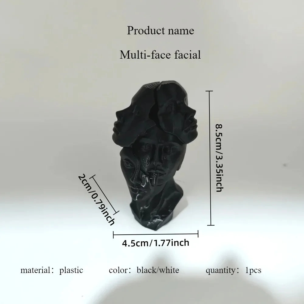 3D Print Elegant Multi-faceted Facial Decoration, Simple Abstract Design, Home Decoration Head Decoration