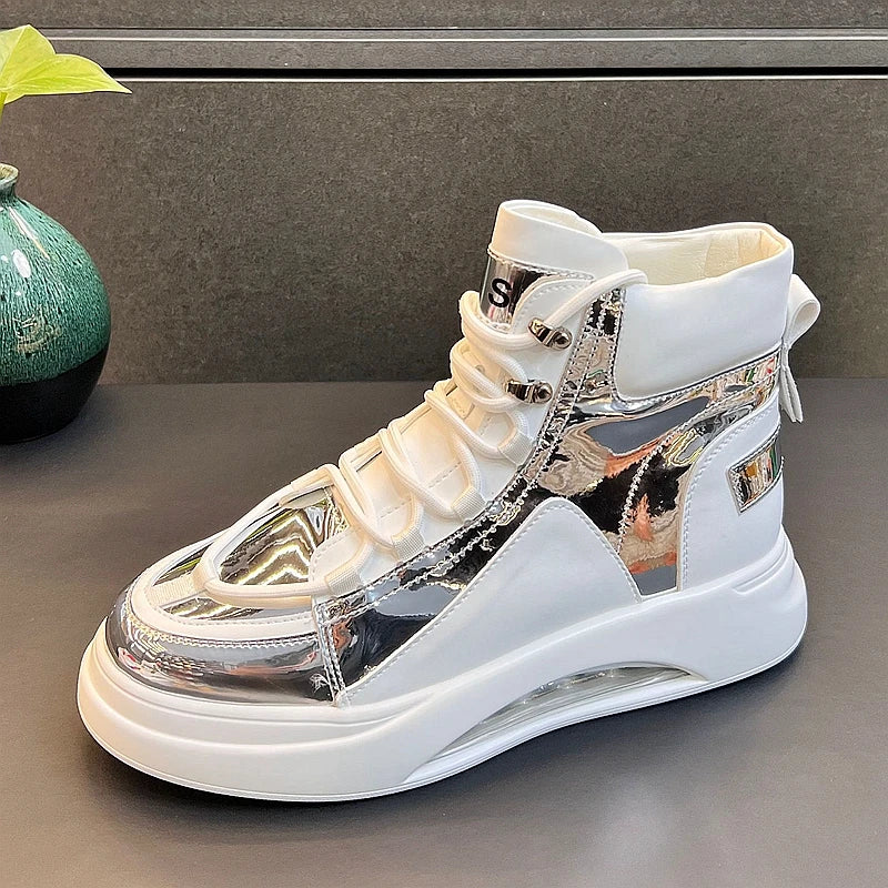 CuddlyIIPanda Men Fashion Casual Air Cushion Shoes Spring Summer Autumn High Top Luxury Designer Youth Trending Leisure Sneakers