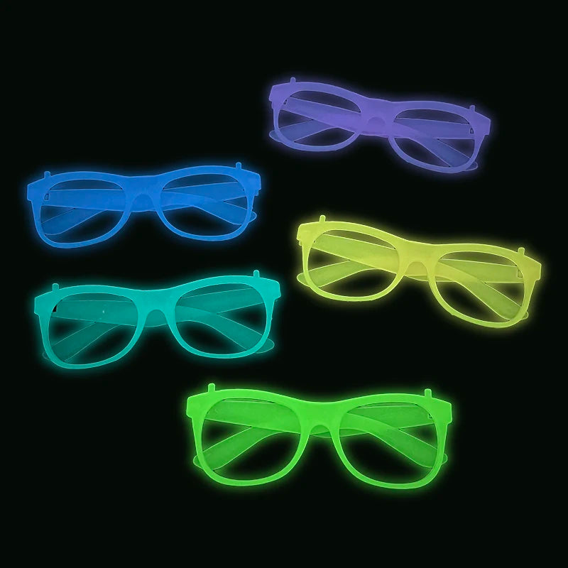 1pc Luminous Glasses Glow Sunglasses With Light Neon Fluorescent Decorative Bar Party Gift Adult Kids Birthday Props