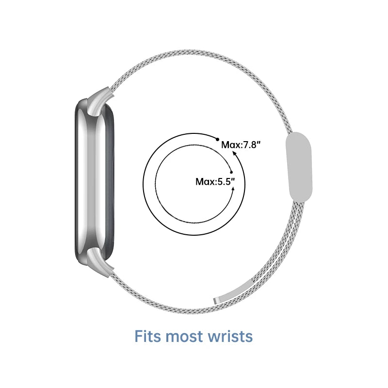 NEW Stainless Steel Strap for Xiaomi Mi 9 8 Band Metal Milanese Bracelet on Mi Band 8 Wristband for Mi Band 9 8 Strap Accessory
