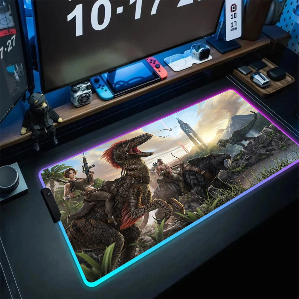 ARK Survival Evolved RGB Mouse Pad Game Mousepad Gaming Table Carpet Gamer Computer Desk Mat Rubber No-slip Dinosaur Mouse Mat