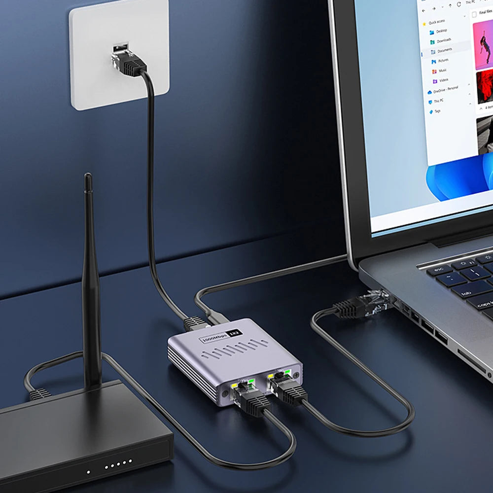 Gigabit Ethernet Splitter 1 to 2/3/4 1000Mbps RJ45 LAN Internet Splitter for PC Laptop Nintendo Switch Router TV Box Digital TV