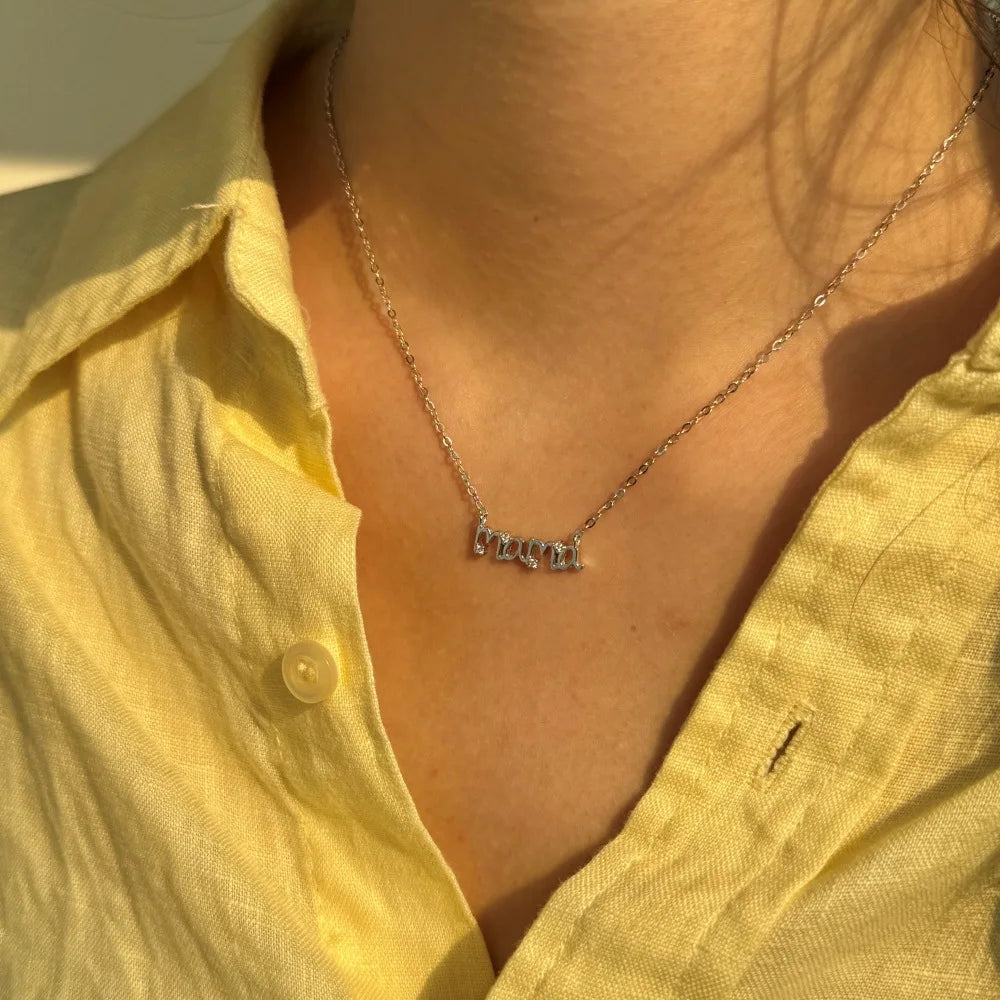 LinkerLove S925 Sterling Silver Mama Letter Pendant Necklace for Women 18K Gold Plated Mothers Day Party Trendy Jewelry Gifts
