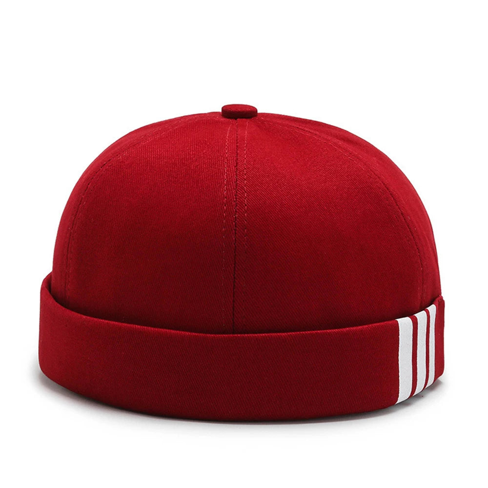 Retro Letter Label Brimless Caps Unisex Solid Color Beanie Men Women Summer Street Adjustable Docker Hats Melon Cap Hip Hop Cap
