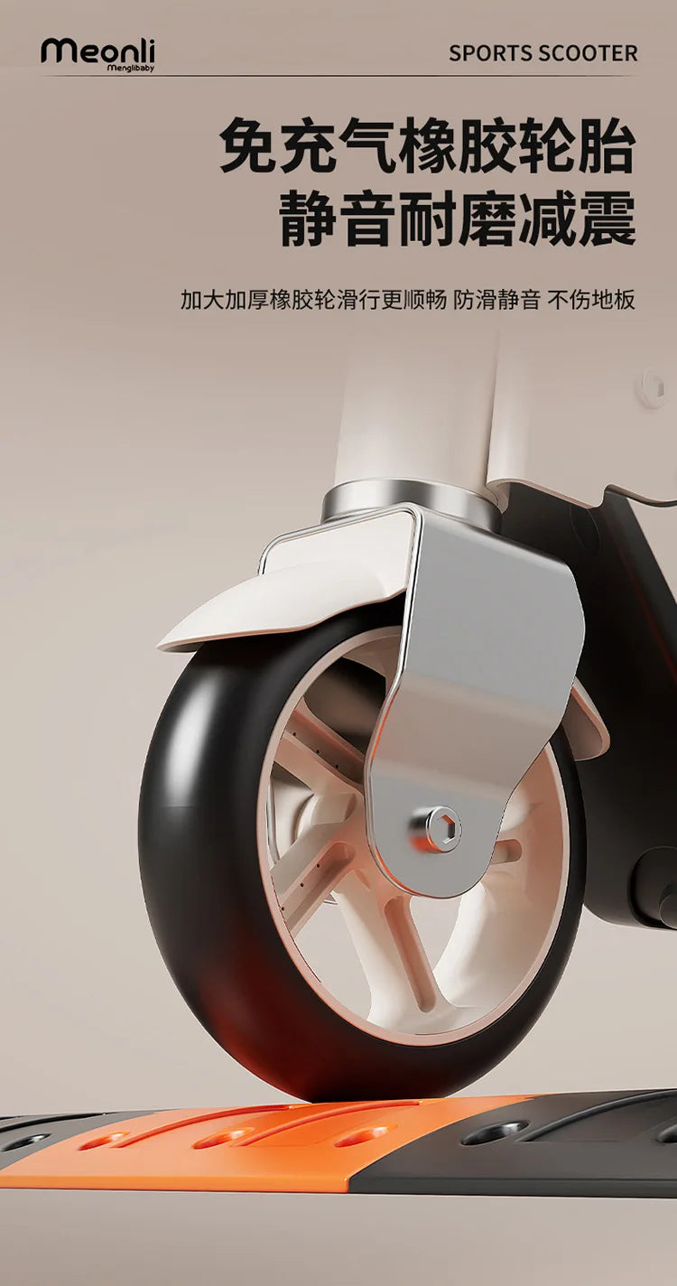 Scooter for children and teenagers aged 8-12 years old, two wheeled foldable scooter, double brake scooter