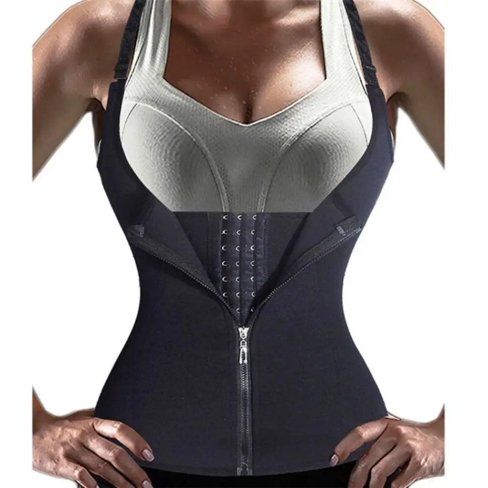 3 Row Buckle Body Shapers Vest Zipper Sleeveless Waist Cinching Corset Beauty Body Abdomen Waist Trainer Shapewear Streetwear