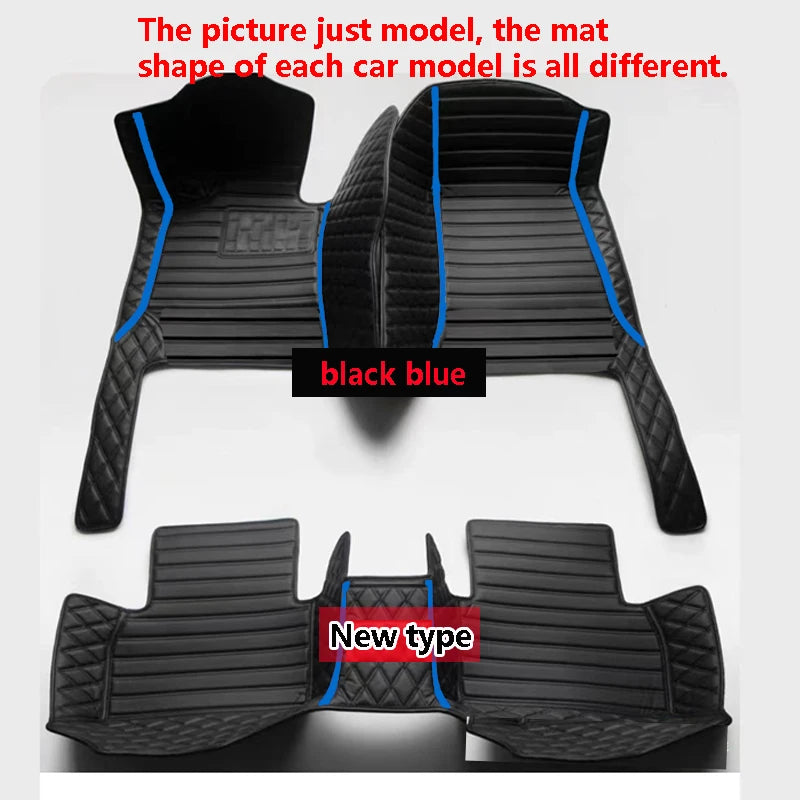 Car Floor Mats For Peugeot 206CC 206 CC T16 2000~2008 Leather Mat Carpets Rugs Protective Pad Set Interior Parts Car Accessories