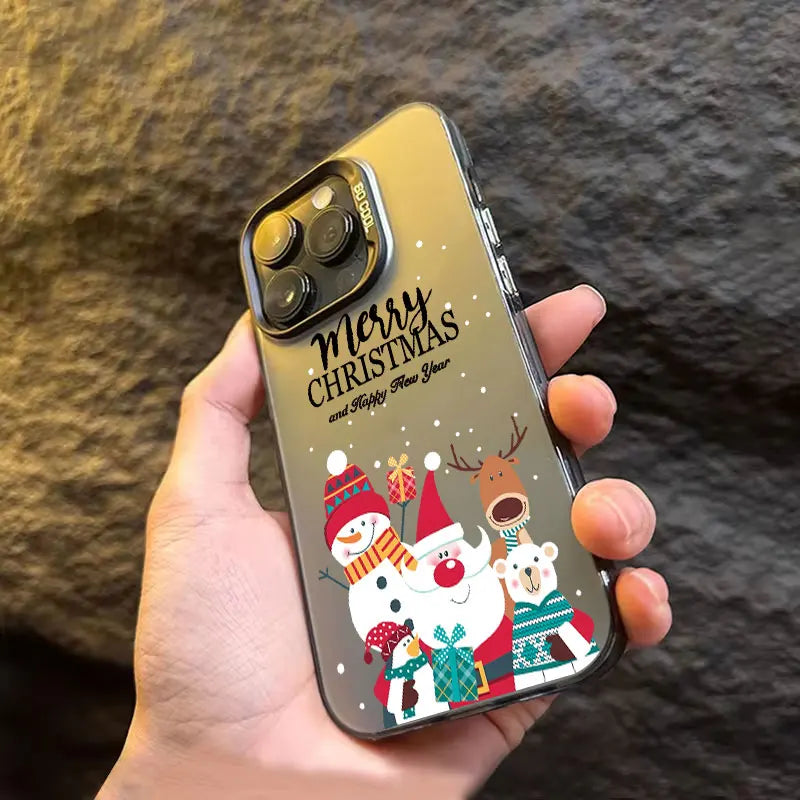 New Style Christmas Pattern Phone Case For iPhone 16 15 14 13 12 11 Pro Max XS X XR 7 8 16 Plus SE 2022 Shockproof Hard Cover