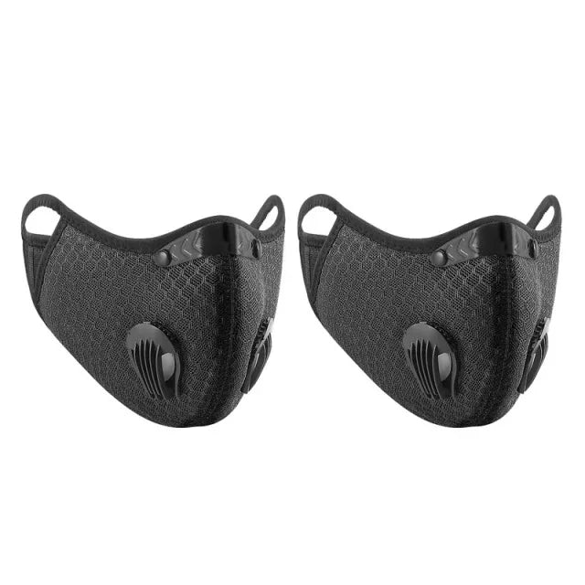 Cycling Face Mask with Filter Big Size Dust Mask Sport Washable Reusable Summer Face Mask for Men Bandana Actived Carbon Filters