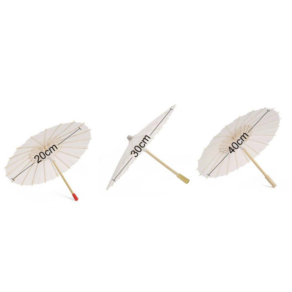 Chinese Umbrella Vintage DIY White Paper Umbrella Anime Painting Sunscreen Umbrella Photo Dance Props Ancient Cosplay Umbrella