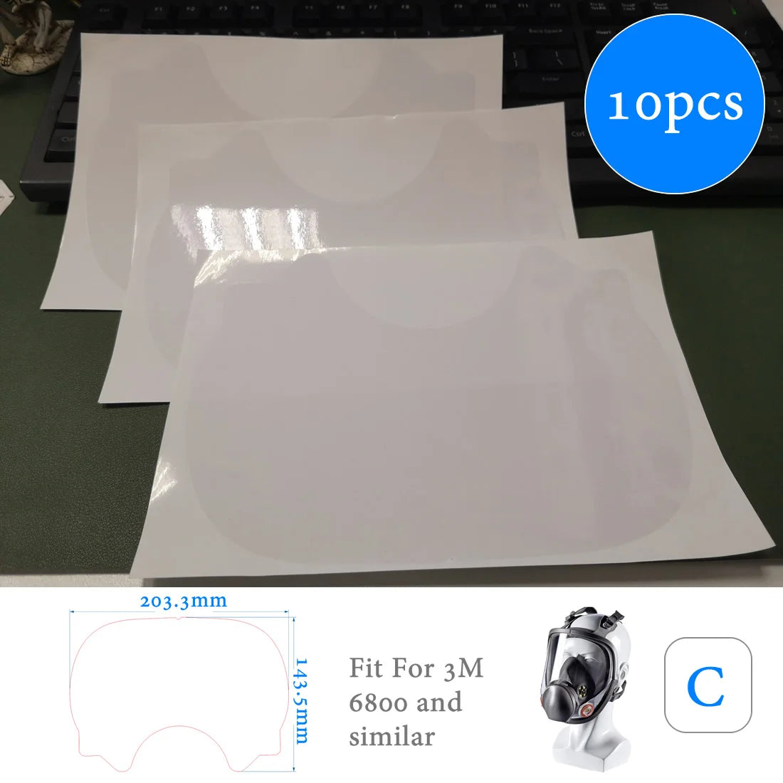 5-10pcs Protective Film For 6800 Mask Gas Respirator Window Screen Protector Sticker For 6800 Full Face Mask Accessories