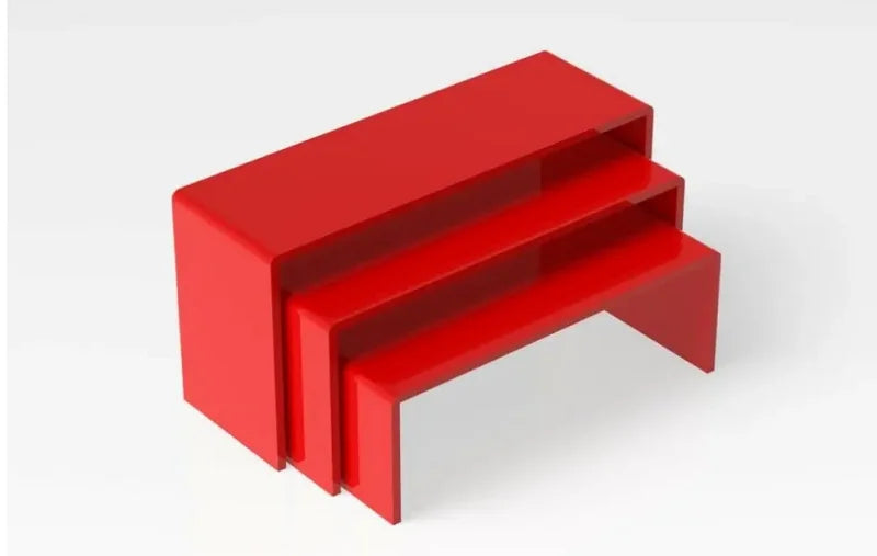 3Pcs/set 3mm Acrylic Display Stand Mini Figure Storage Rack Jewelry Cosmetic Lipstick Nail Polish Makeup Shelf Holder Organizer