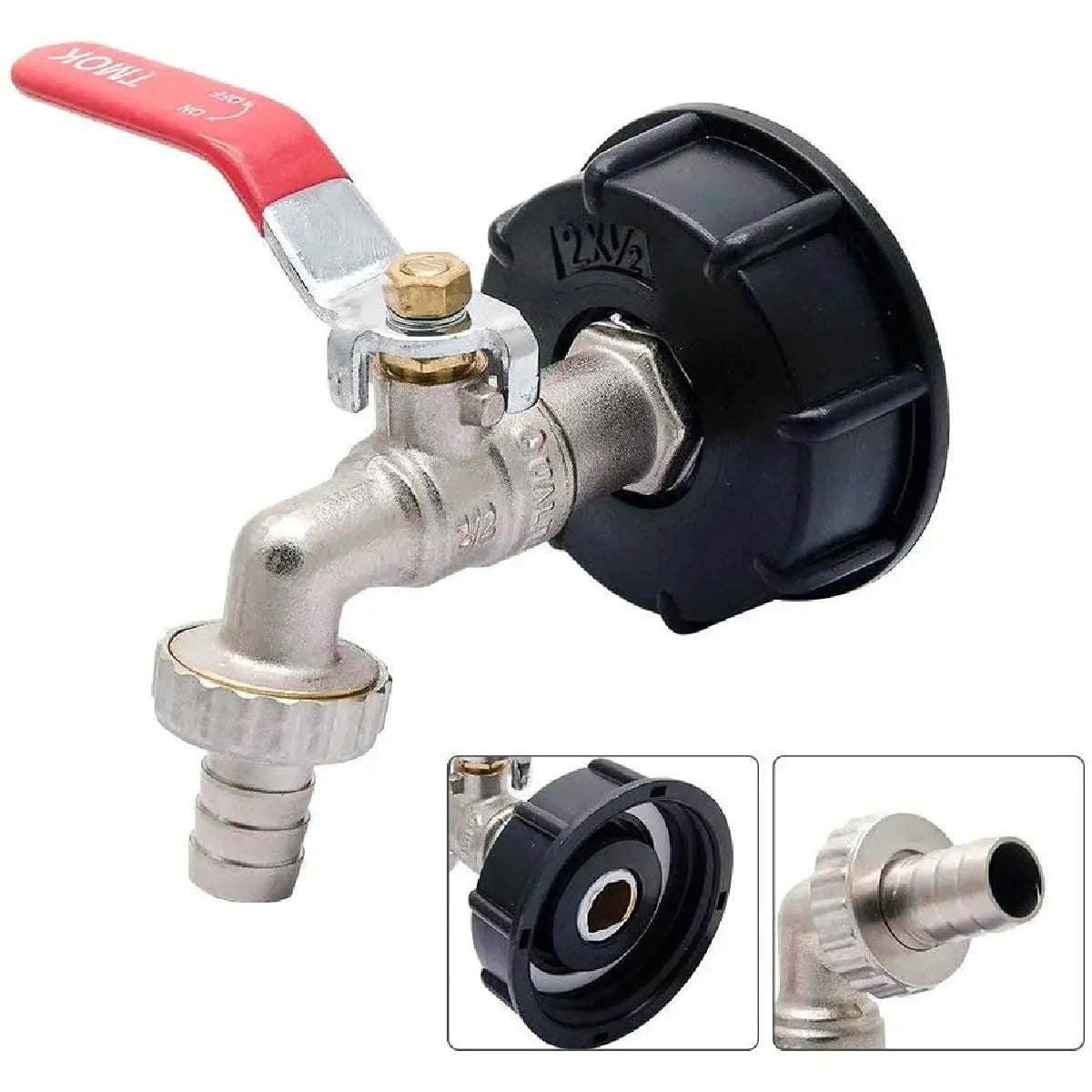 IBC Tank Tap Adapter Filter S60 Thread To 15-16mm Garden Hose Connector Faucet Alloy Ball Valve 1000 Liter Rain Barrel Fitting
