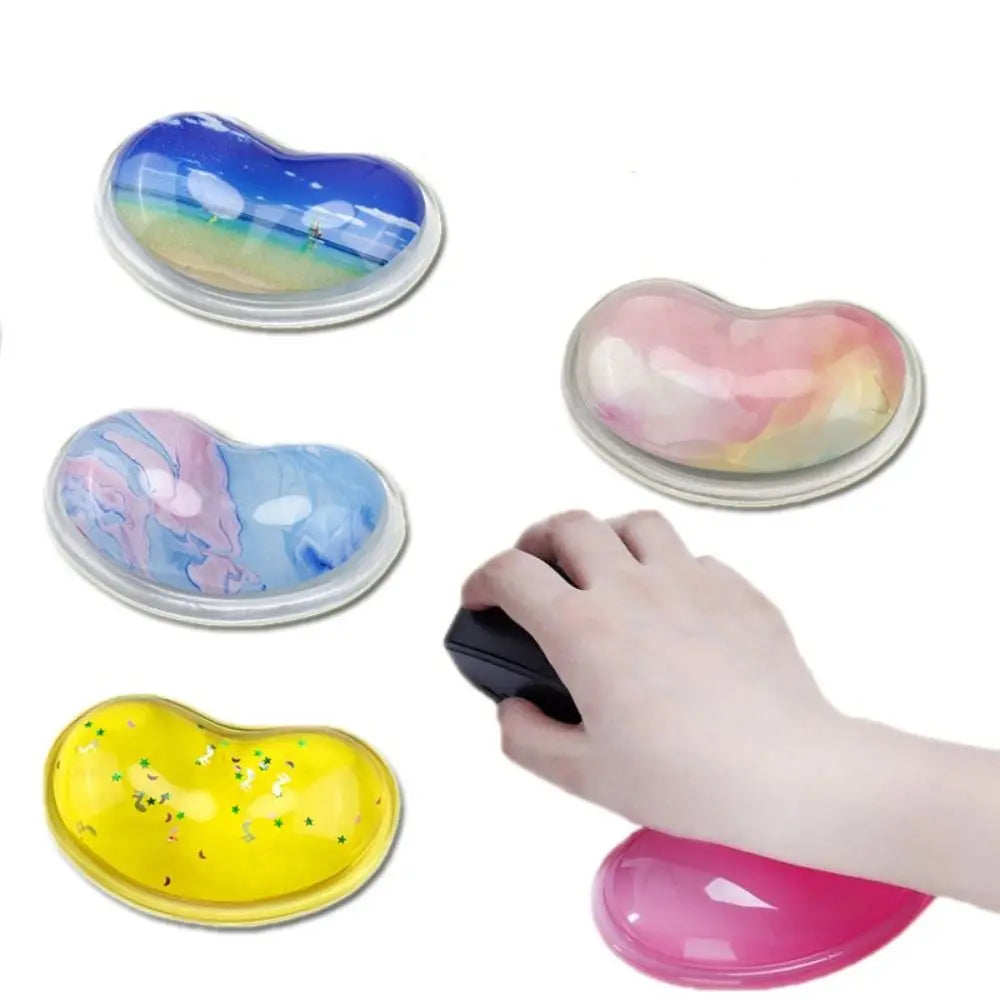 1PC Silicone Wavy Comfort Gel Computer Mouse Hand Wrist Rests Support Cushion Pad Fashion Heart-shaped Wrist Pad Hand Pillow