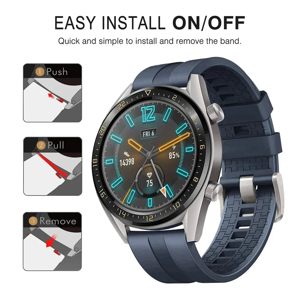 Silicone Breathable Band For Fossil gen 6 44mm Gen6 5 5e/Gen 5 LTE 45mm Strap Bracelet Replacement 20mm 22mm Sports Accessorie