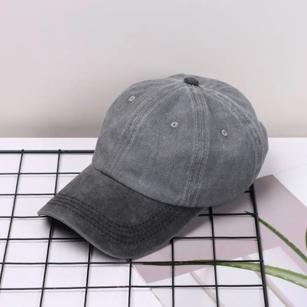 10colors WASHED DENIM Baseball Cap Distressed Faded Caps Sunscreen Hats Adjustable Baseball Hats Outdoor Sports Hats
