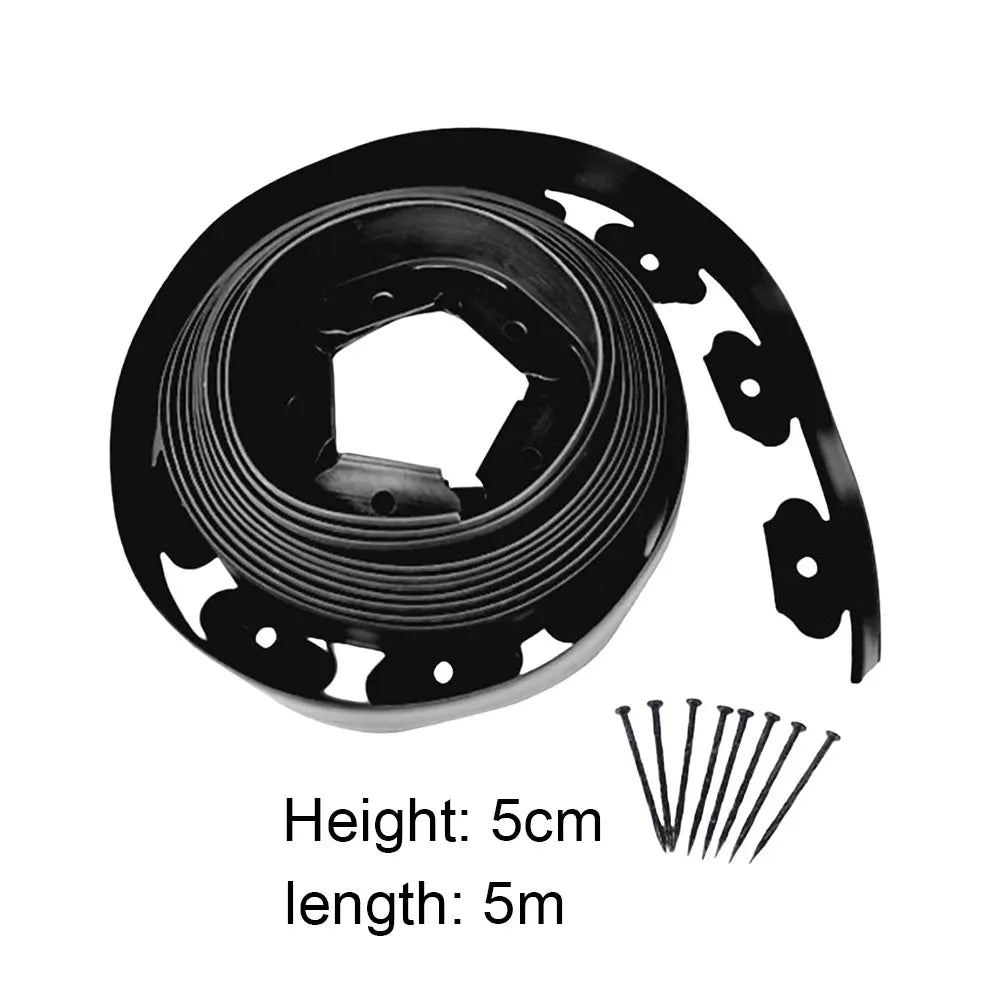 5/10M Fixed Garden Barrier Lawn Grass Plastic Edging Border Landscape Edging Garden Edge Kit With Anchoring Spikes Easy Install