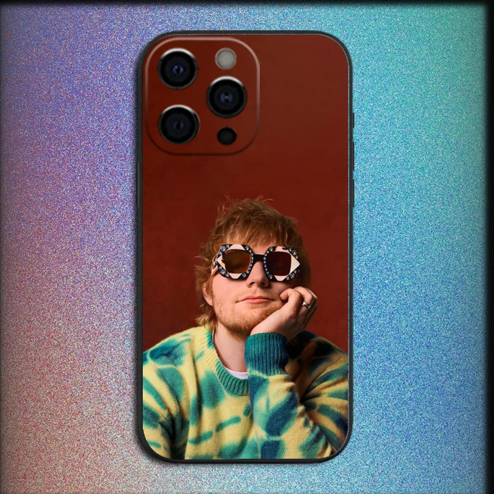 Singer E-Ed Sheeran Phone Case For iPhone 16,15,14,13,12,11,Pro,X,XS,Max,XR,Plus,Mini Soft Black Cover