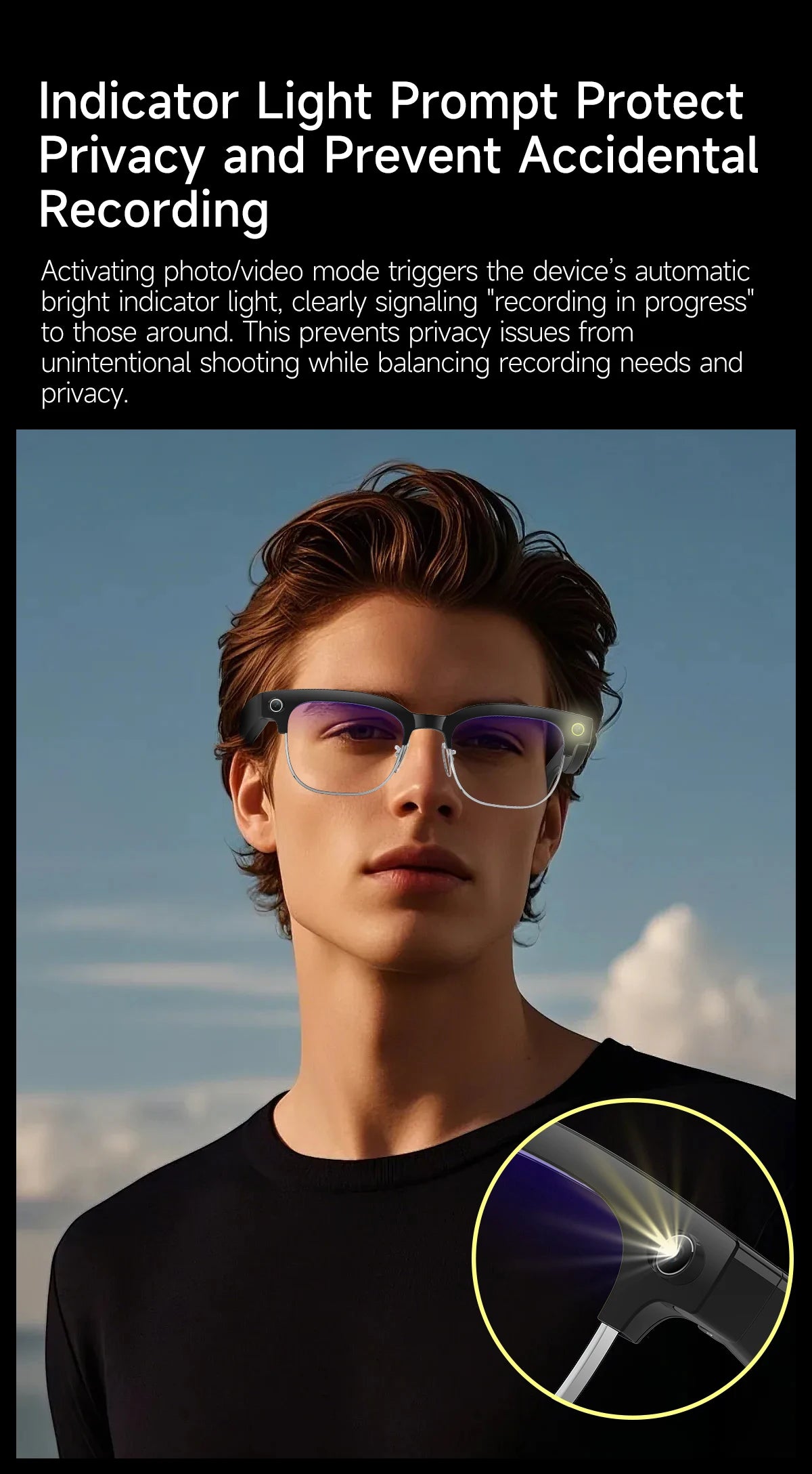 New Upgrade 800W Pixel Smart Glasses With Camera Video Recording AI Photo Recognition Call Language Translation Voice Sunglasses