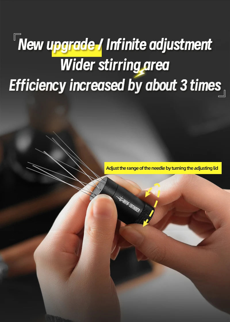MHW-3BOMBER Espresso Distribution Tool Coffee WDT Adjustable Needles Stirrer with Magnetic Rack Professional Barista Accessories