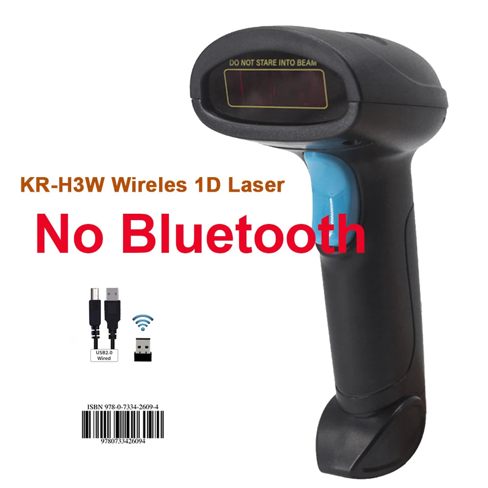 KEFAR Wireless Barcode Scanner Wired Handheld Barcode Reader Bluetooth QR PDF417 DM Codes Reader for Smartphone Screan Reader