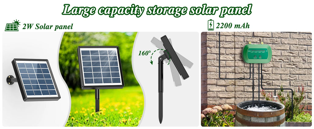 Solar Automatic Watering Kit for Garden Automatic Drip Watering System with 15m Water Hose Automatic Watering Timer for Holidays