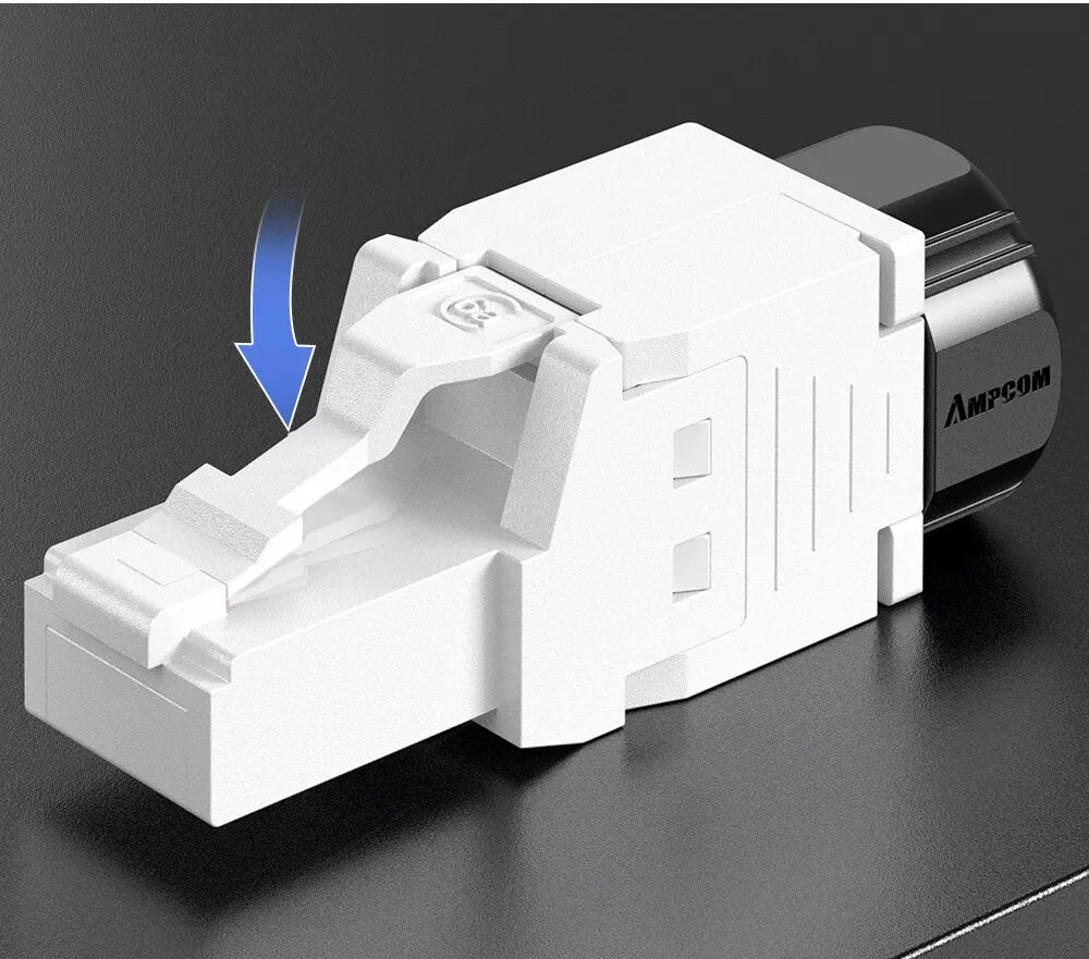 AMPCOM RJ45 Connectors Modular Plug, Cat6 Cat6A UTP Stecker Network Toolless Connector Ethernet Plugs Cable Internet Tools Free