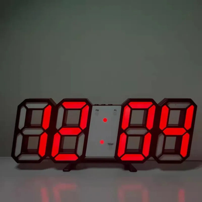 LED Digital Alarm Clock Wall Hanging With 3D Display Date Temperature For Home Kitchen Office Decoration Clocks Decor