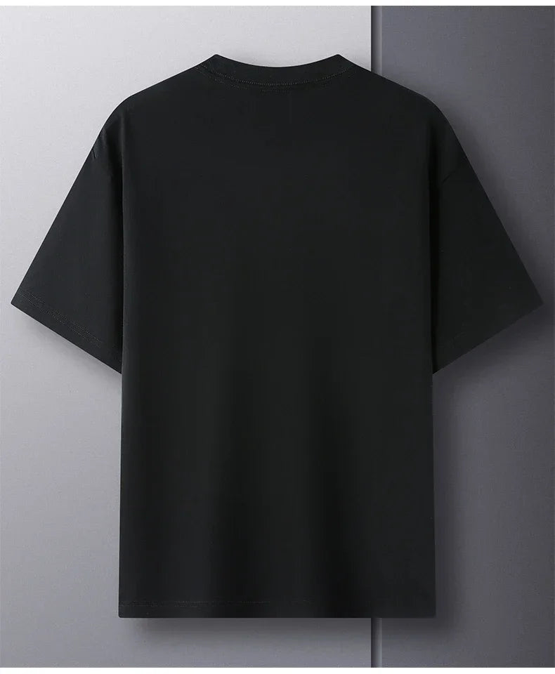 Summer  100% Pure Cotton Men's Short Sleeve Round Neck Fashionable Style Half Sleeved Top Breathable T Shirt Short Sleeve