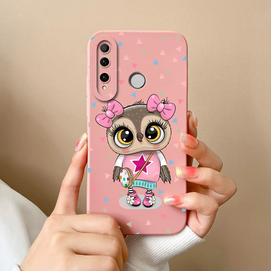 For Honor 10i Phone Case Butterfly Cat Soft Liquid Silicone Camera Protection Cover For Huawei Honor 10 i Model HRY-LX1T Fundas